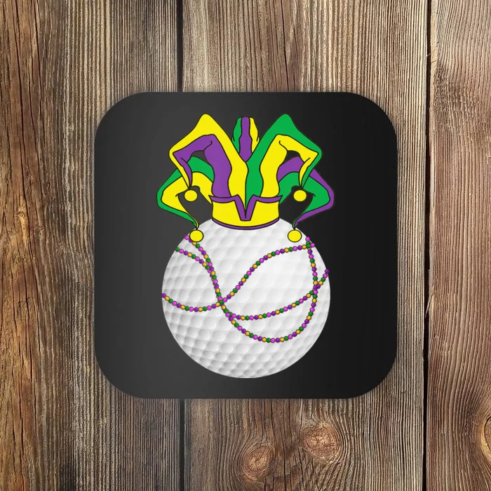 Mardi Gras Golf Jester Hat Funny Festival Party Coaster