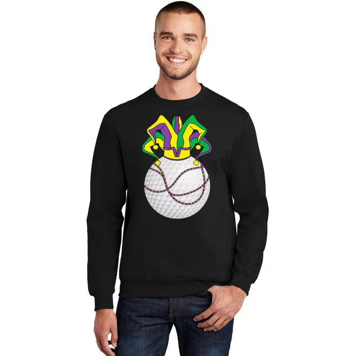 Mardi Gras Golf Jester Hat Funny Festival Party Tall Sweatshirt