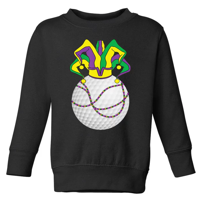 Mardi Gras Golf Jester Hat Funny Festival Party Toddler Sweatshirt