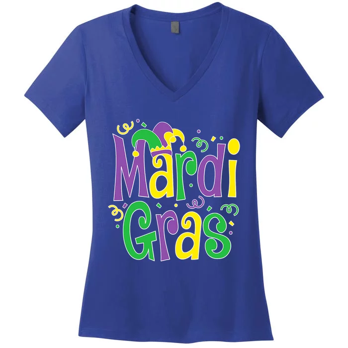 Mardi Gras Gift Fun Mardi Gras Party Cool Gift Women's V-Neck T-Shirt