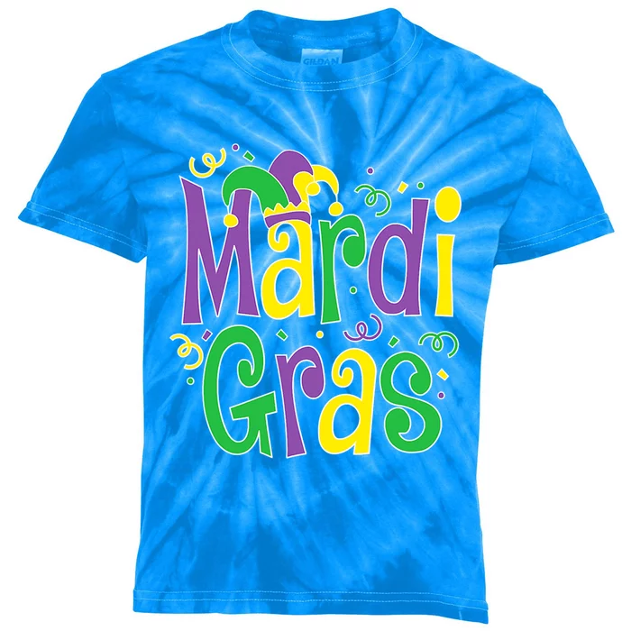 Mardi Gras Gift Fun Mardi Gras Party Cool Gift Kids Tie-Dye T-Shirt