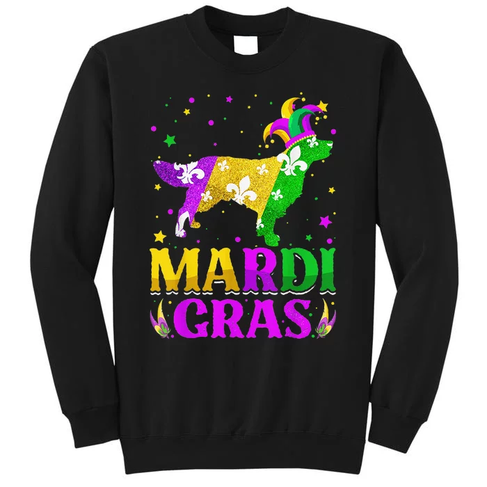 Mardi Gras Golden Retriever Dog Lover Carnival Jester Sweatshirt