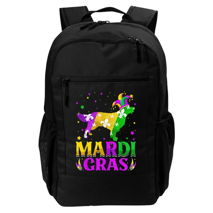 Mardi Gras Golden Retriever Dog Lover Carnival Jester Daily Commute Backpack