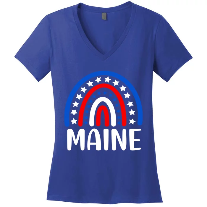 Maine Great Gift I Love Maine Usa Gift Women's V-Neck T-Shirt