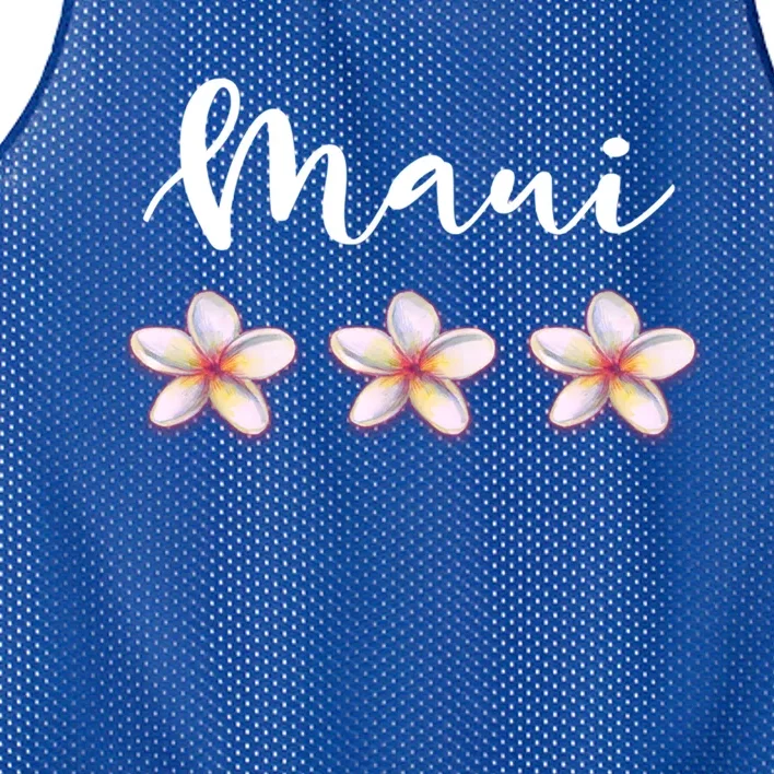 Maui Gift Hawaiian Plumeria Vacation Luau Cool Gift Cool Gift Mesh Reversible Basketball Jersey Tank