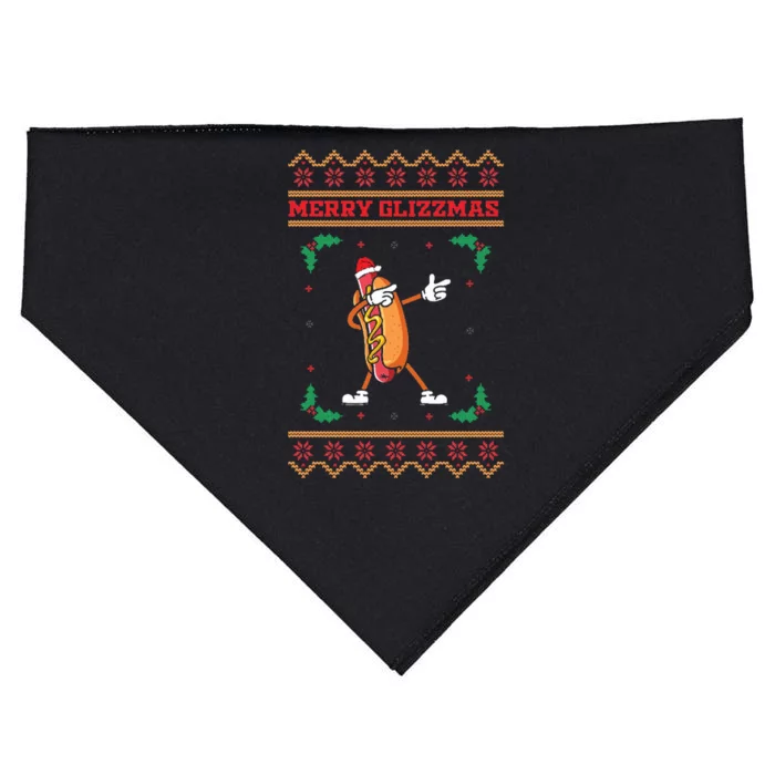 Merry Glizzmas Hot Ugly Christmas USA-Made Doggie Bandana