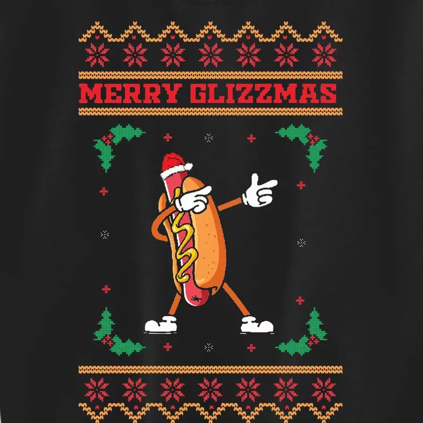 Merry Glizzmas Hot Ugly Christmas Kids Sweatshirt