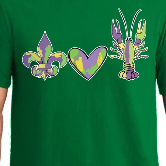 Mardi Gras Heart Crawfish Celebration Pajama Set