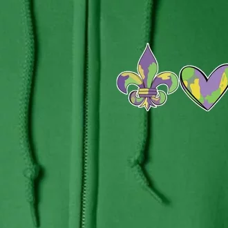 Mardi Gras Heart Crawfish Celebration Full Zip Hoodie