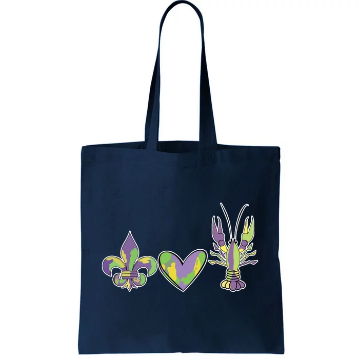 Mardi Gras Heart Crawfish Celebration Tote Bag