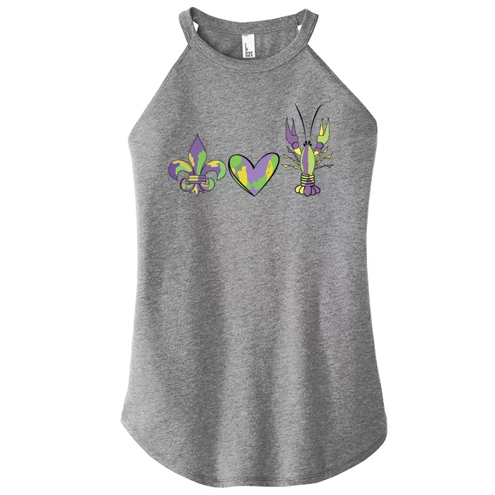 Mardi Gras Heart Crawfish Celebration Women’s Perfect Tri Rocker Tank