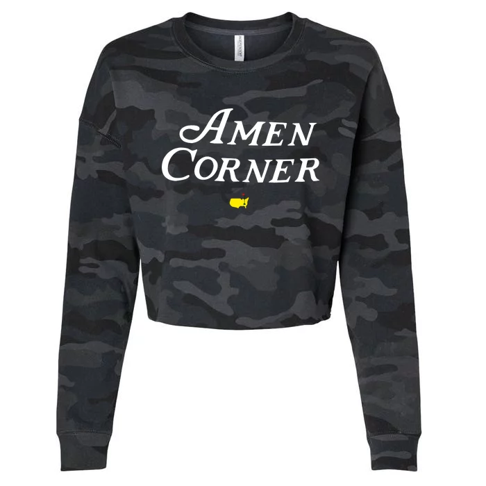 Masters Green Heather Amen Corner Cropped Pullover Crew