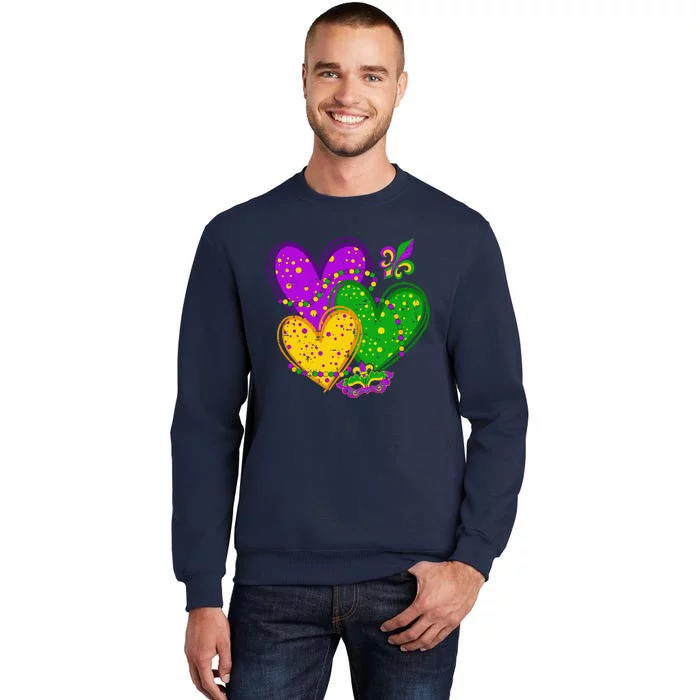 Mardi Gras Heart Fleurdelis Symbol Carnival Sweatshirt