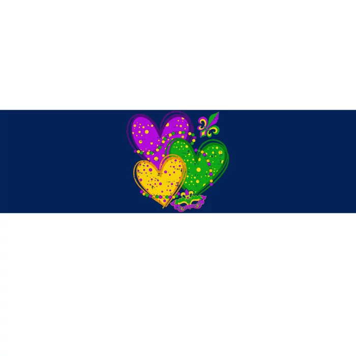 Mardi Gras Heart Fleurdelis Symbol Carnival Bumper Sticker