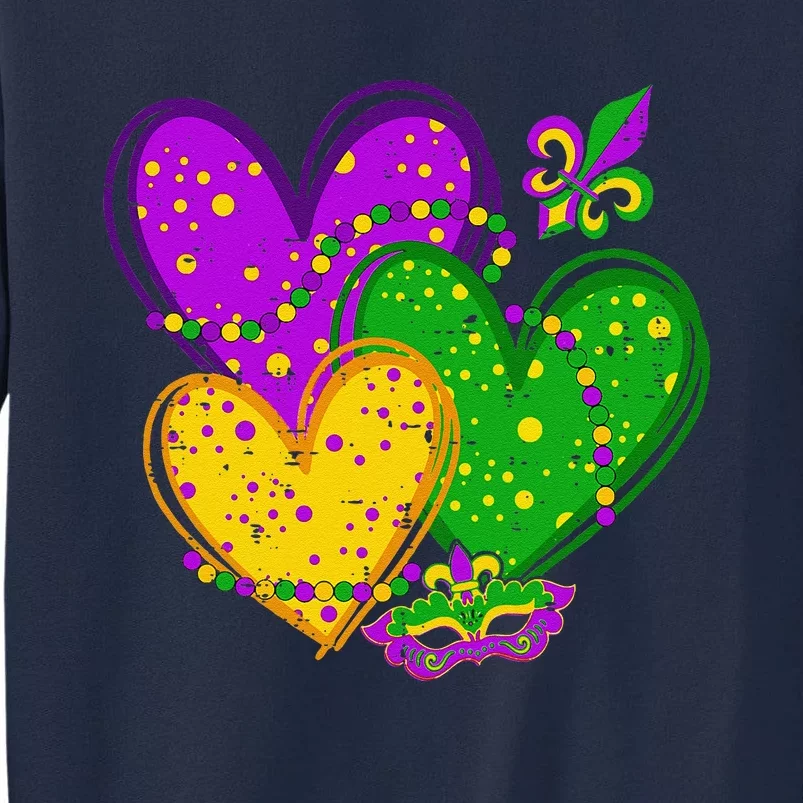 Mardi Gras Heart Fleurdelis Symbol Carnival Tall Sweatshirt