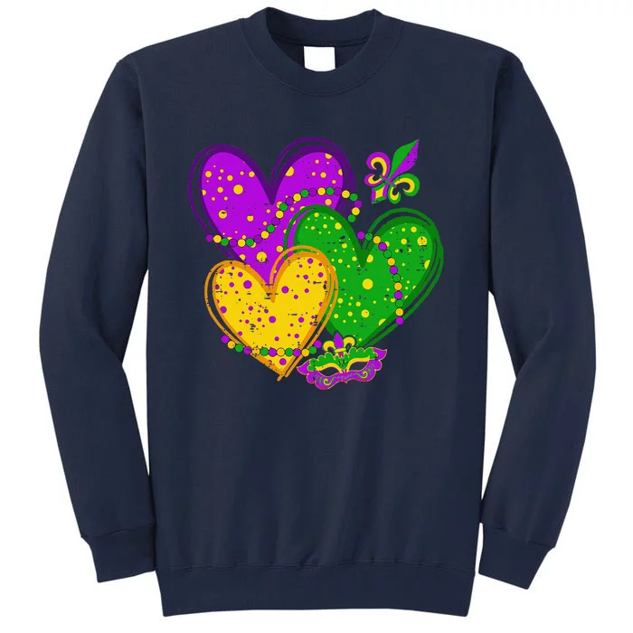 Mardi Gras Heart Fleurdelis Symbol Carnival Tall Sweatshirt