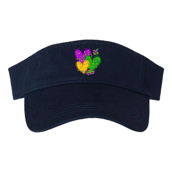 Mardi Gras Heart Fleurdelis Symbol Carnival Valucap Bio-Washed Visor