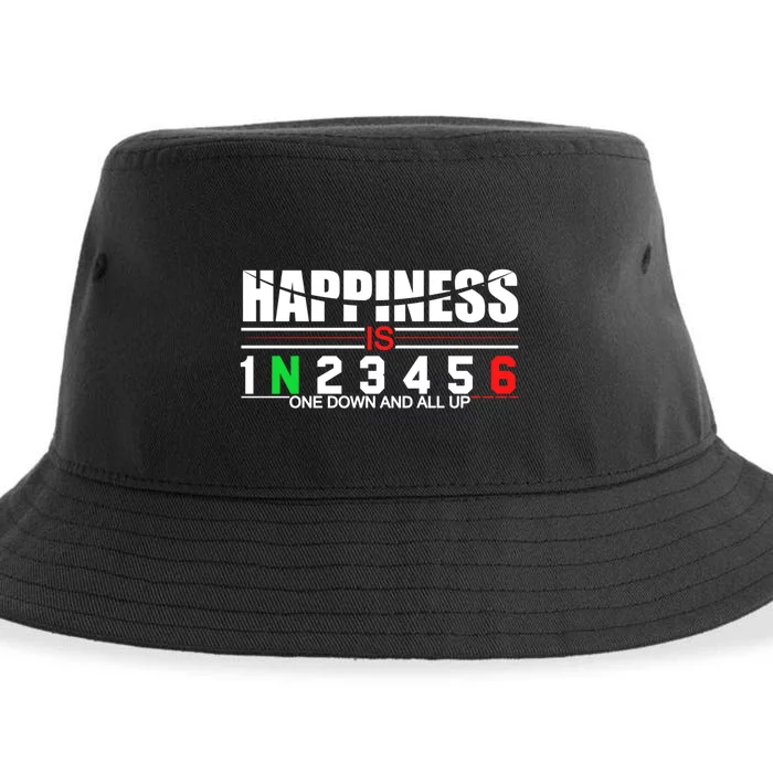 Motorcycle Gifts Happiness Is One Down And All Up Sustainable Bucket Hat