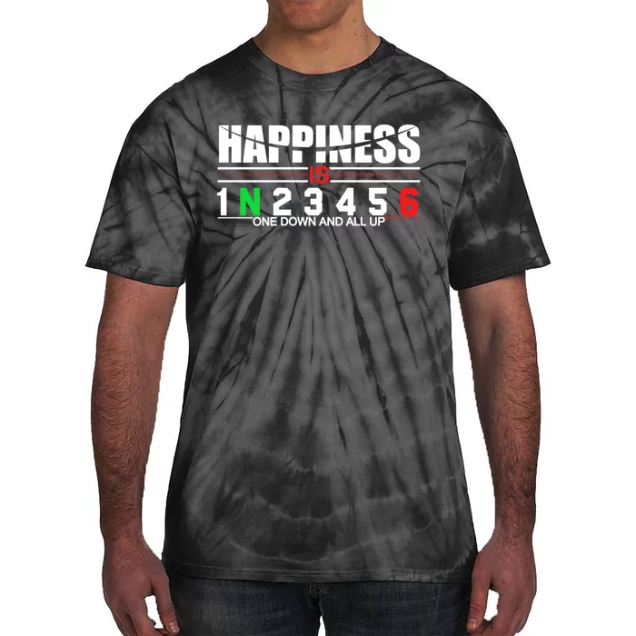 Motorcycle Gifts Happiness Is One Down And All Up Tie-Dye T-Shirt