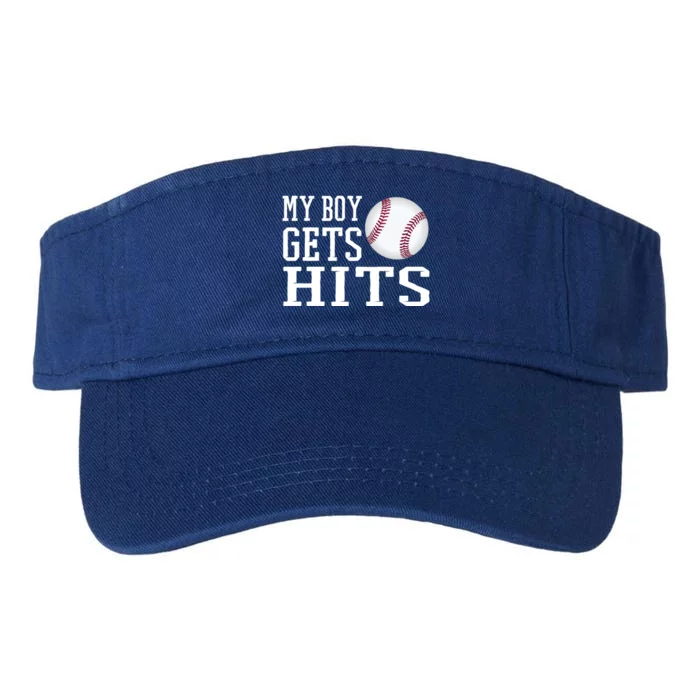 My Gets Hits Proud Baseball Dad Proud Baseball Mom Cute Gift Valucap Bio-Washed Visor