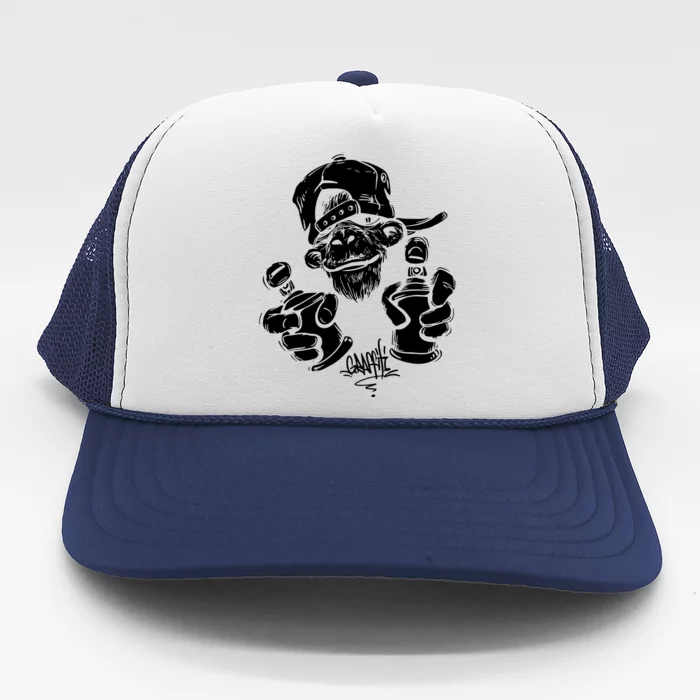 Monkey Graffiti Hip Hop Rap Music Ape Graphic Trucker Hat