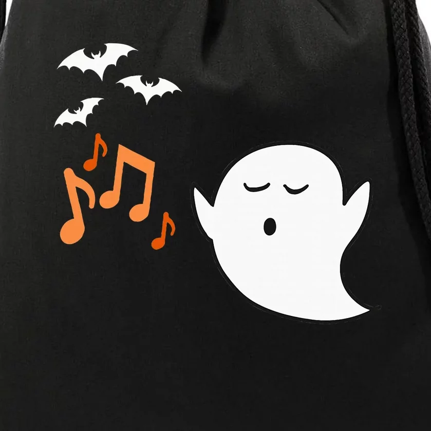 Music Ghost Halloween Drawstring Bag