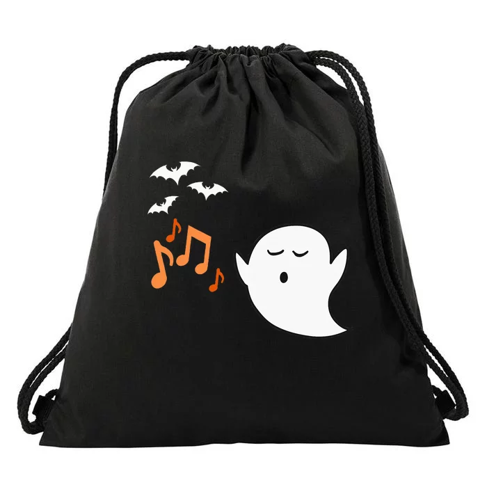 Music Ghost Halloween Drawstring Bag