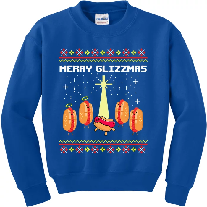 Merry Glizzmas Hot Ugly Christmas Kids Sweatshirt