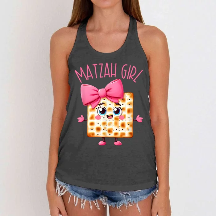 Matzah Girl Happy Passover Jewish Pesach Seder Afikoman Girl Women's Knotted Racerback Tank