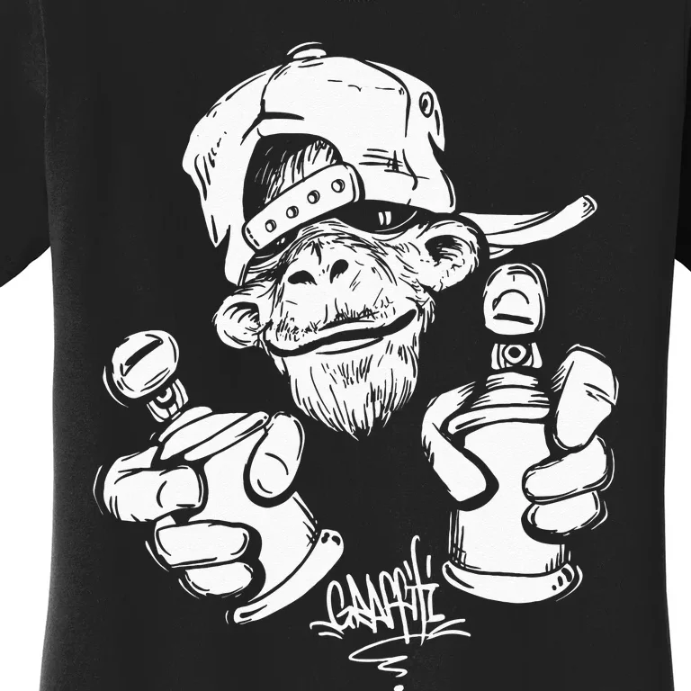 Monkey Graffiti Hip Hop Rap Music Ape Graphic Apparel Gift Women's T-Shirt