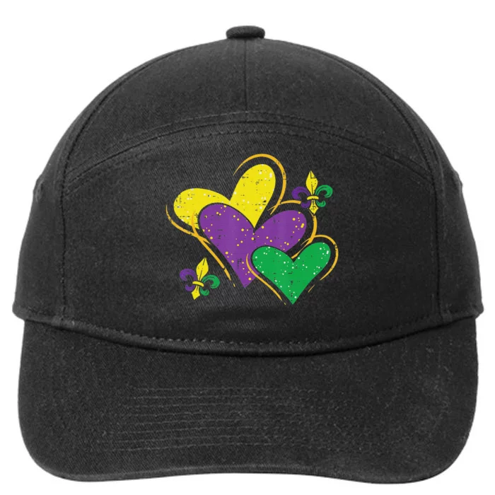 Mardi Gras Hearts Cute Outfit funny festival 7-Panel Snapback Hat