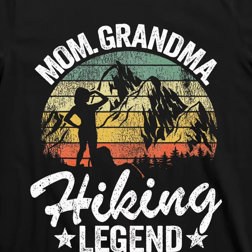 Mom Grandma Hiking Legend Outdoor Retro Hiker Women Hiking T-Shirt