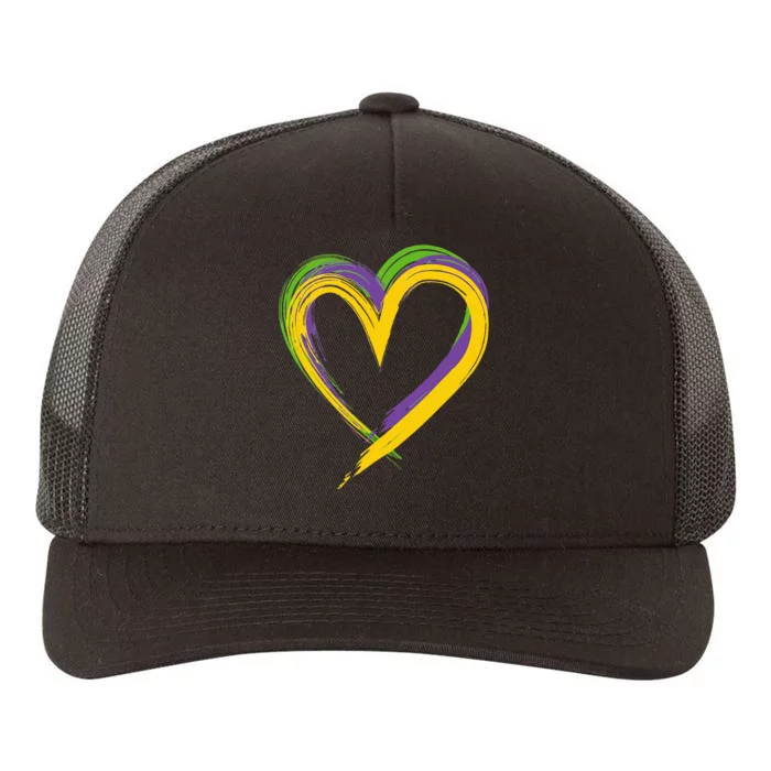 Mardi Gras Hearts Cute Funny Love Mardi Gras Festival Heart Yupoong Adult 5-Panel Trucker Hat