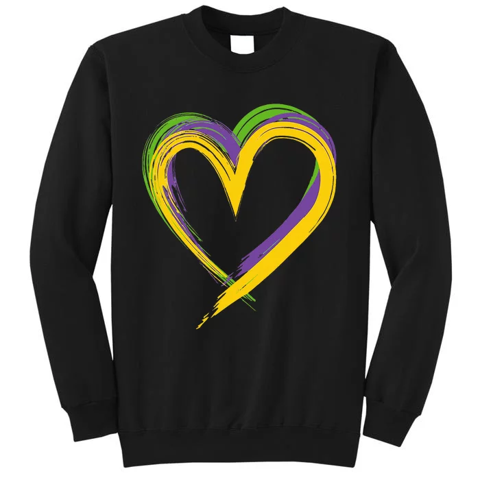 Mardi Gras Hearts Cute Funny Love Mardi Gras Festival Heart Tall Sweatshirt