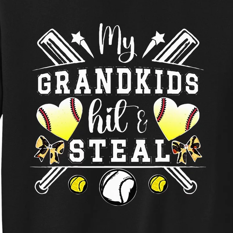 My Grandkids Hit & Steal Baseball Softball Grandma Sweatshirt