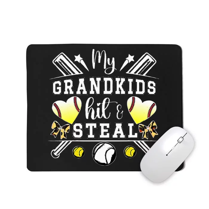 My Grandkids Hit & Steal Baseball Softball Grandma Mousepad