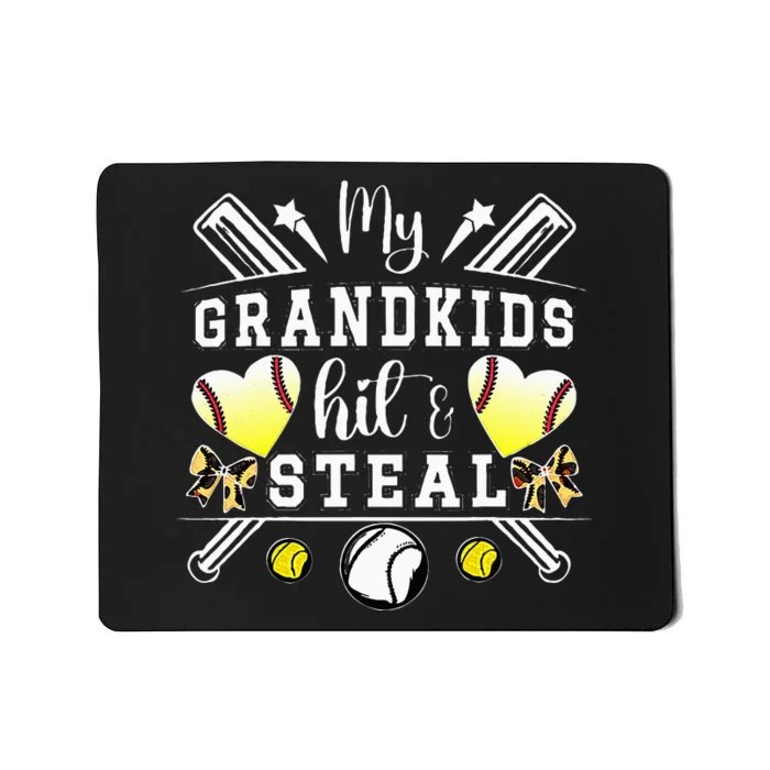 My Grandkids Hit & Steal Baseball Softball Grandma Mousepad