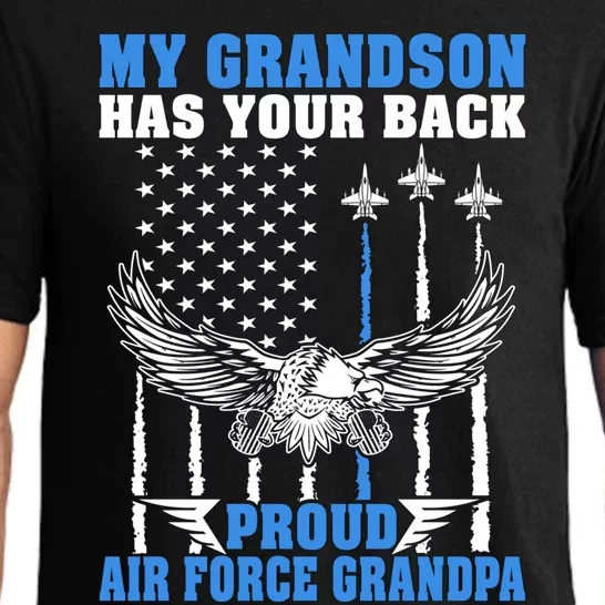 My Grandson Has Your Back Proud Air Force Grandpa Military Gift Pajama Set