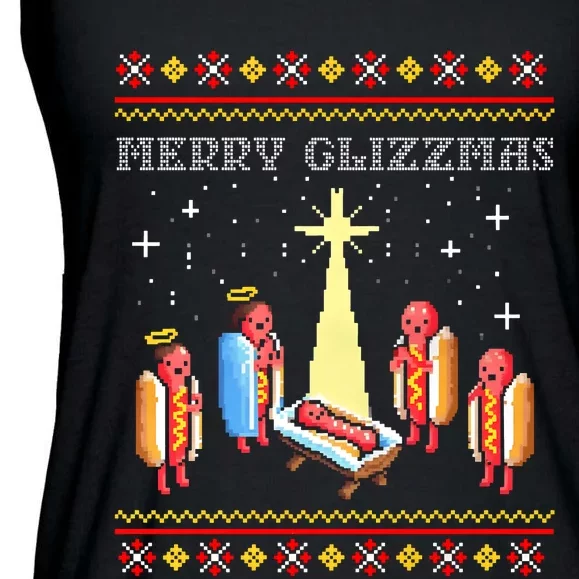 Merry Glizzmas Hot Ugly Christmas Ladies Essential Flowy Tank