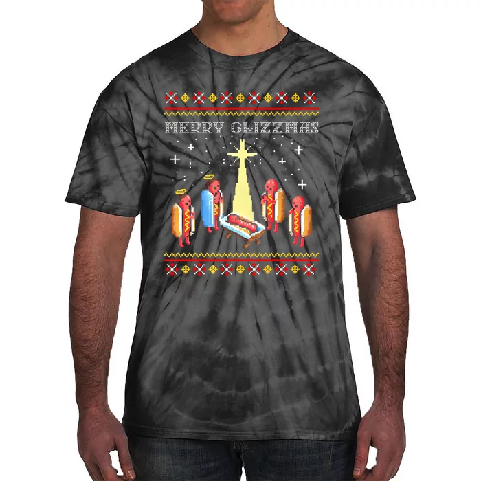 Merry Glizzmas Hot Ugly Christmas Tie-Dye T-Shirt