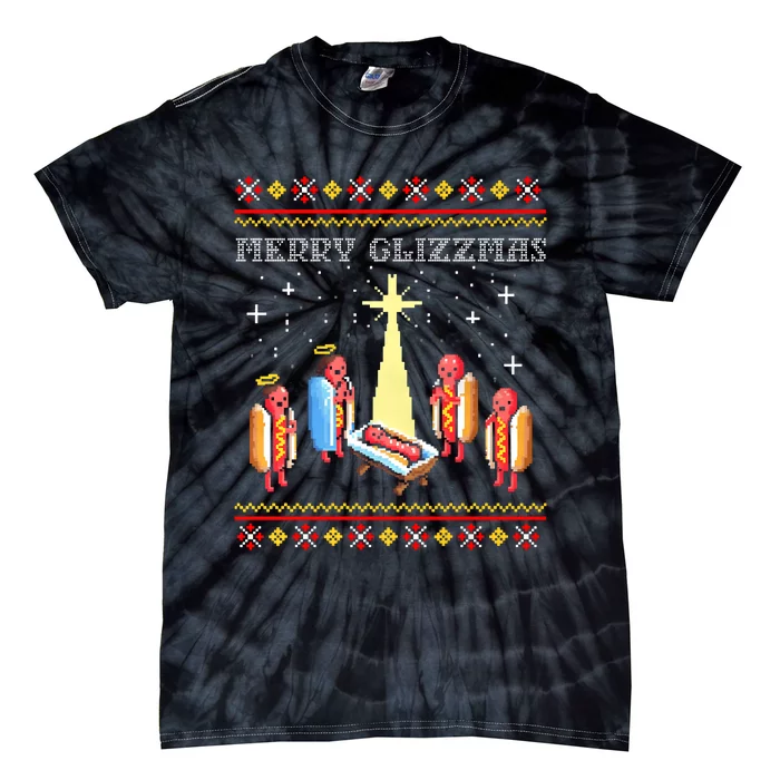 Merry Glizzmas Hot Ugly Christmas Tie-Dye T-Shirt