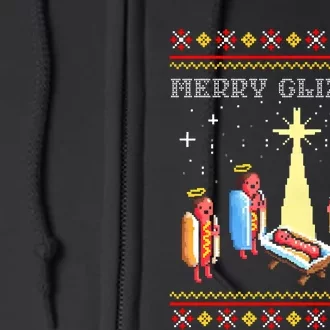 Merry Glizzmas Hot Ugly Christmas Full Zip Hoodie