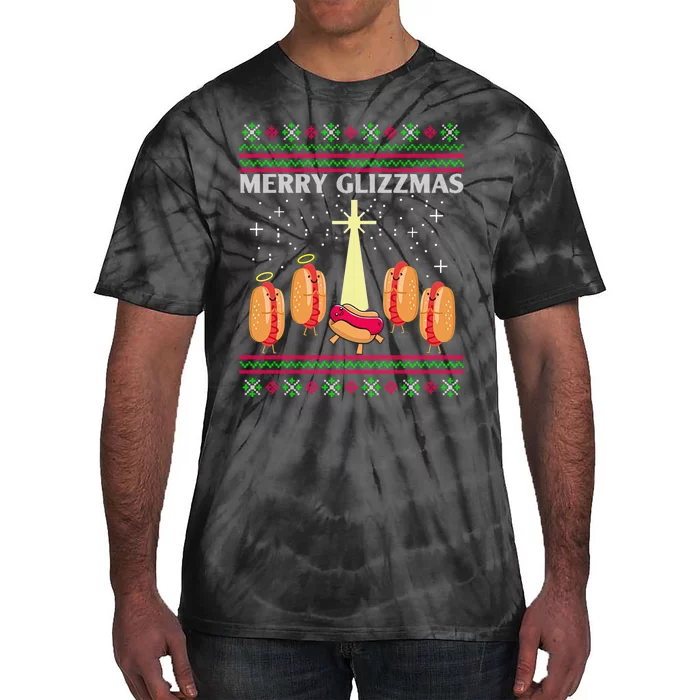 Merry Glizzmas Hot Ugly Christmas Tie-Dye T-Shirt