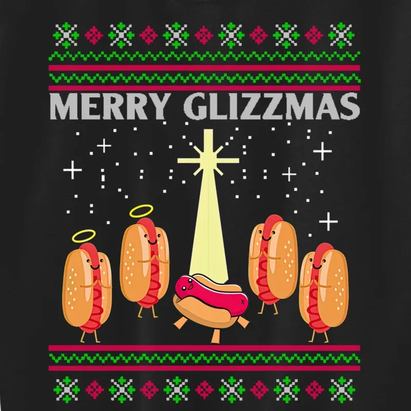 Merry Glizzmas Hot Ugly Christmas Kids Sweatshirt