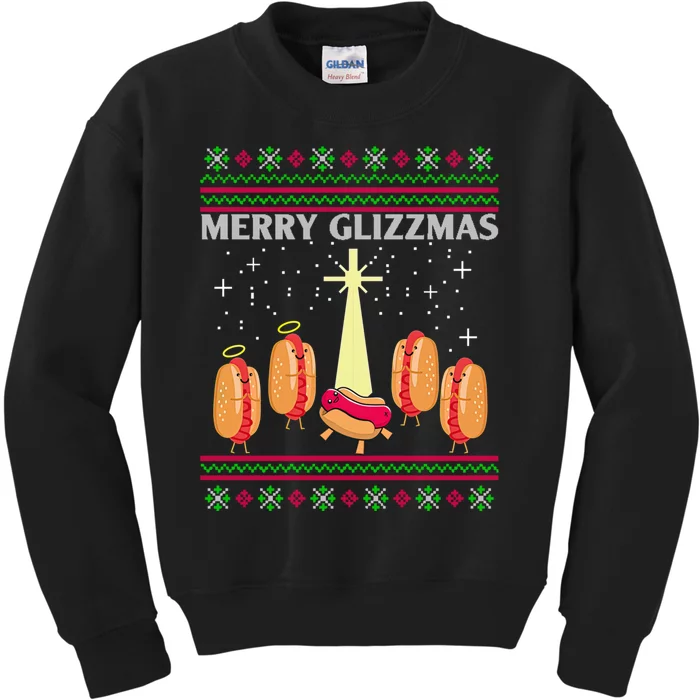 Merry Glizzmas Hot Ugly Christmas Kids Sweatshirt