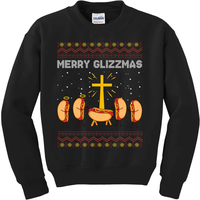 Merry Glizzmas Hot Ugly Christmas Kids Sweatshirt