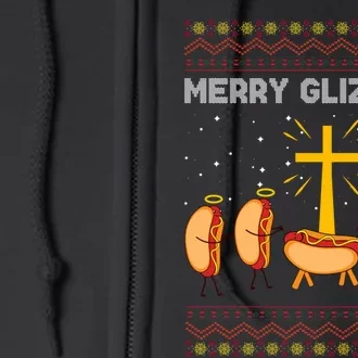 Merry Glizzmas Hot Ugly Christmas Full Zip Hoodie