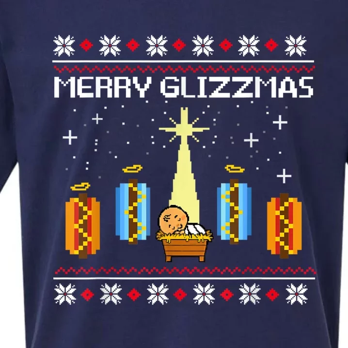 Merry Glizzmas Hot Ugly Christmas Sueded Cloud Jersey T-Shirt