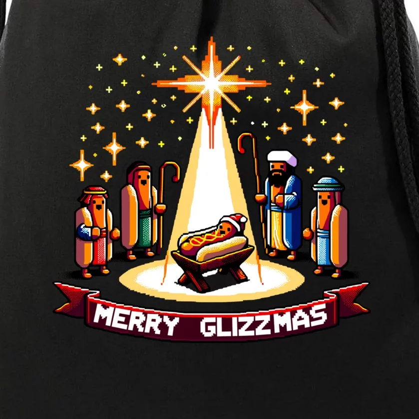 Merry Glizzmas Hot Ugly Christmas Drawstring Bag