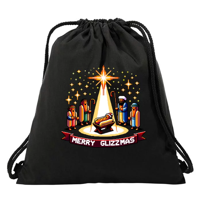 Merry Glizzmas Hot Ugly Christmas Drawstring Bag